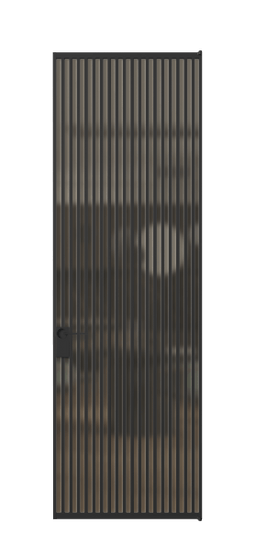 Дверь межкомнатная АЛПЛ040.07 Бронза сатин триплекс ЧЕР. Цвет Алюминий Черный. Материал Алюминий. Коллекция Формато. Картинка.