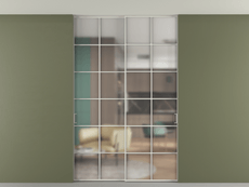 Перегородка Formato внутри проёма скрытое крепление в потолок 2 створки