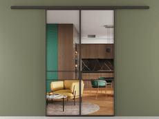 Перегородка Формато вдоль стены 2 створки