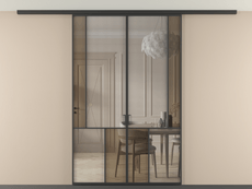 Перегородка Mosaic вдоль стены на потолок 2 створки