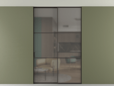 Перегородка Формато внутри проёма скрытое крепление в потолок 2 створки