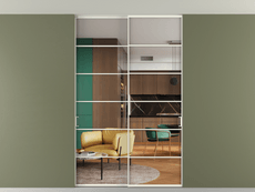 Перегородка Формато внутри проёма скрытое крепление в потолок 2 створки